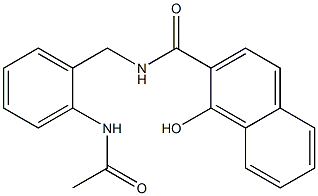 N-(2-アセチルアミノベンジル)-1-ヒドロキシ-2-ナフトアミド 化学構造式