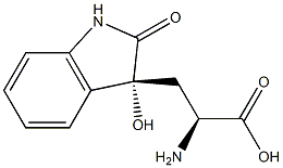 (S)-2-アミノ-3-[[(3S)-2,3-ジヒドロ-3-ヒドロキシ-2-オキソ-1H-インドール]-3-イル]プロピオン酸 化学構造式