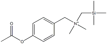 4-アセチルオキシ-N,N-ジメチル-N-[(トリメチルシリル)メチル]ベンゼンメタンアミニウム 化学構造式