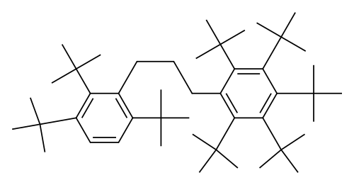 1-(ペンタ-tert-ブチルフェニル)-3-(2,3,6-トリ-tert-ブチルフェニル)プロパン 化学構造式
