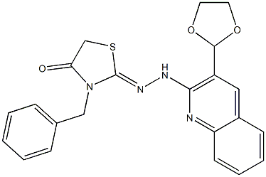2-[2-[3-(1,3-Dioxolane-2-yl)quinoline-2-yl]hydrazono]-3-benzylthiazolidine-4-one