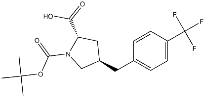 反式-N-BOC-4-[4-(三氟甲基)-苄基]-L-脯氨酸 结构式