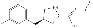 反式-4-(3-甲基苄基)-L-脯氨酸盐酸盐 结构式