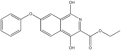 1,4-二羟基-7-苯氧基异喹啉-3-羧酸乙酯, , 结构式