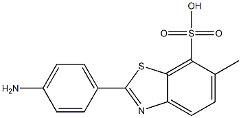 2-p-aminophenyl-6-methylbenzothiazole 7 sulfonic acid Structure