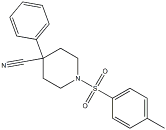 1-[(4-甲基苯基)磺酰基]-4-苯基-4-哌啶腈 结构式
