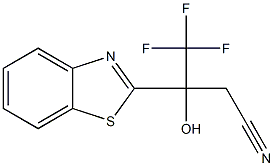 3-ヒドロキシ-3-(ベンゾチアゾール-2-イル)-4,4,4-トリフルオロブタンニトリル 化学構造式
