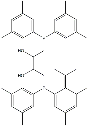 (-)-O-ISOPROPYLIDENE-2,3-DIHYDROXY-1,4-BIS[BIS(3,5-DIMETHYLPHENYL)PHOSPHINO]BUTANE Structure