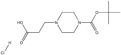 3-(1-TERT-BUTOXYCARBONYLPIPERAZIN-4-YL)PROPIONIC ACID HYDROCHLORIDE Structure