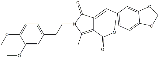 methyl 3-[(Z)-1,3-benzodioxol-5-ylmethylidene]-1-(3,4-dimethoxyphenethyl)-5-methyl-2-oxo-1,2-dihydro-3H-pyrrole-4-carboxylate