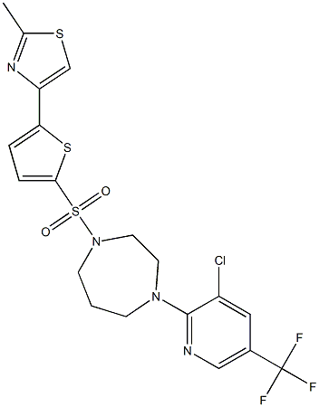 4-[5-({4-[3-chloro-5-(trifluoromethyl)-2-pyridyl]-1,4-diazepan-1-yl}sulfonyl)-2-thienyl]-2-methyl-1,3-thiazole