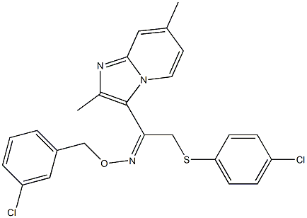 2-[(4-chlorophenyl)sulfanyl]-1-(2,7-dimethylimidazo[1,2-a]pyridin-3-yl)-1-ethanone O-(3-chlorobenzyl)oxime