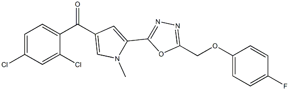 (2,4-dichlorophenyl)(5-{5-[(4-fluorophenoxy)methyl]-1,3,4-oxadiazol-2-yl}-1-methyl-1H-pyrrol-3-yl)methanone