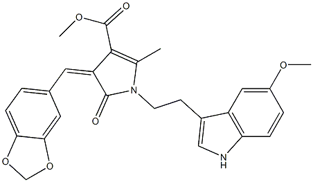 methyl 3-[(Z)-1,3-benzodioxol-5-ylmethylidene]-1-[2-(5-methoxy-1H-indol-3-yl)ethyl]-5-methyl-2-oxo-1,2-dihydro-3H-pyrrole-4-carboxylate