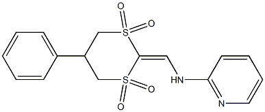 5-phenyl-2-[(2-pyridylamino)methylidene]-1lambda~6~,3lambda~6~-dithiane-1,1,3,3-tetraone 结构式