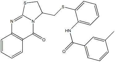3-methyl-N-(2-{[(5-oxo-2,3-dihydro-5H-[1,3]thiazolo[2,3-b]quinazolin-3-yl)methyl]sulfanyl}phenyl)benzenecarboxamide