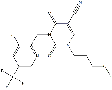 3-{[3-chloro-5-(trifluoromethyl)-2-pyridinyl]methyl}-1-(3-methoxypropyl)-2,4-dioxo-1,2,3,4-tetrahydro-5-pyrimidinecarbonitrile