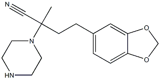 4-(2H-1,3-benzodioxol-5-yl)-2-methyl-2-(piperazin-1-yl)butanenitrile Structure
