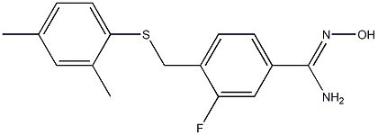4-{[(2,4-dimethylphenyl)sulfanyl]methyl}-3-fluoro-N'-hydroxybenzene-1-carboximidamide