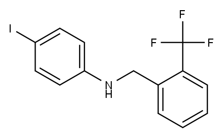 4-iodo-N-{[2-(trifluoromethyl)phenyl]methyl}aniline Structure