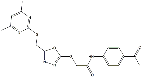 N-(4-acetylphenyl)-2-[(5-{[(4,6-dimethylpyrimidin-2-yl)sulfanyl]methyl}-1,3,4-oxadiazol-2-yl)sulfanyl]acetamide