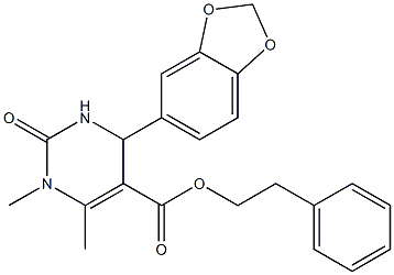 2-phenylethyl 4-(1,3-benzodioxol-5-yl)-1,6-dimethyl-2-oxo-1,2,3,4-tetrahydro-5-pyrimidinecarboxylate