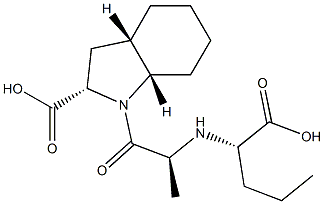 (2S,3aS,7aS)-1-[(2S)-2-[[(1S)-1-carboxybutyl]amino] propanoyl]-octahydro-1H-indole-2-carboxylic acid. Structure