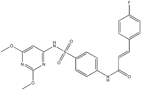 (E)-N-(4-{[(2,6-dimethoxy-4-pyrimidinyl)amino]sulfonyl}phenyl)-3-(4-fluorophenyl)-2-propenamide