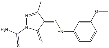 4-[(Z)-2-(3-methoxyphenyl)hydrazono]-3-methyl-5-oxo-1H-pyrazole-1(5H)-carbothioamide Structure