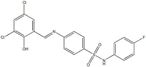 4-{[(E)-(3,5-dichloro-2-hydroxyphenyl)methylidene]amino}-N-(4-fluorophenyl)benzenesulfonamide