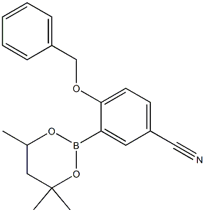 4-Benzyloxy-3-(4,4,6-trimethyl-1,3,2-dioxaborinan-2-yl)benzonitrile Struktur