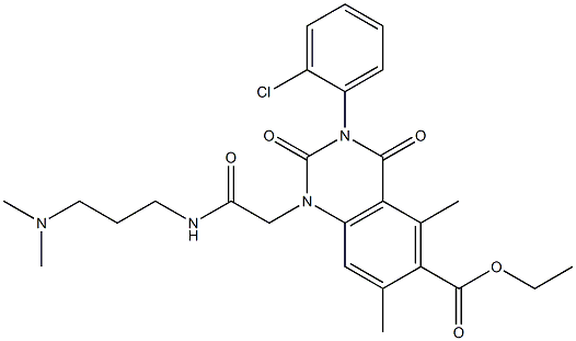 1,2,3,4-Tetrahydro-3-(2-chlorophenyl)-1-[(3-dimethylaminopropyl)aminocarbonylmethyl]-5,7-dimethyl-2,4-dioxoquinazoline-6-carboxylic acid ethyl ester