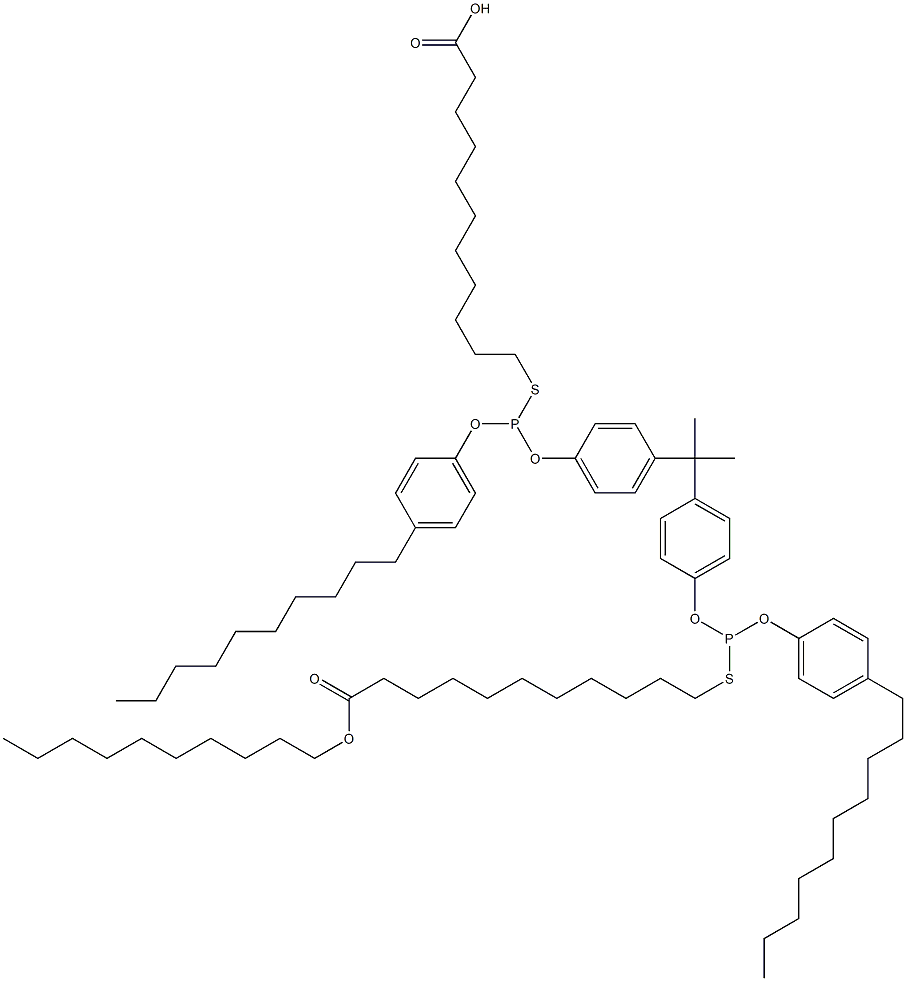 11,11'-[[Isopropylidenebis(4,1-phenyleneoxy)]bis[[(4-decylphenyl)oxy]phosphinediylthio]]bis(undecanoic acid decyl) ester