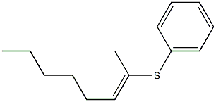 (E)-2-フェニルチオ-2-オクテン 化学構造式