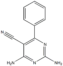 2,4-ジアミノ-6-フェニルピリミジン-5-カルボニトリル 化学構造式