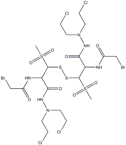 3,3'-Dithiobis[N',N'-bis(2-chloroethyl)-2-(bromoacetyl)amino-3-methylsulfonylpropionic acid hydrazide]