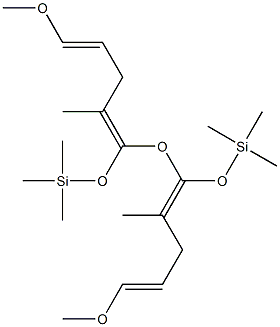 [(E)-3-メトキシ-2-プロペニル][1-(トリメチルシリルオキシ)-1-プロペニル]エーテル 化学構造式