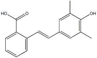 2-[(E)-2-(4-ヒドロキシ-3,5-ジメチルフェニル)エテニル]安息香酸 化学構造式
