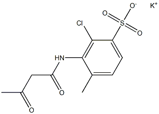 3-(アセトアセチルアミノ)-2-クロロ-4-メチルベンゼンスルホン酸カリウム 化学構造式