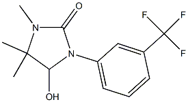 1,5,5-トリメチル-4-ヒドロキシ-3-[3-(トリフルオロメチル)フェニル]イミダゾリジン-2-オン 化学構造式