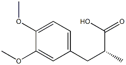 [R,(-)]-2-(3,4-ジメトキシベンジル)プロピオン酸 化学構造式