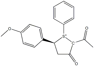 (5S)-2-Acetyl-5-(p-methoxyphenyl)-1-phenyl-3-oxo-2,3,4,5-tetrahydrothiophen-1-ium-2-ide