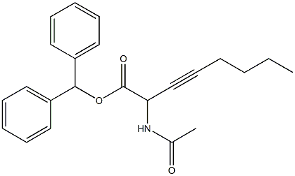 2-アセチルアミノ-3-オクチン酸ジフェニルメチル 化学構造式