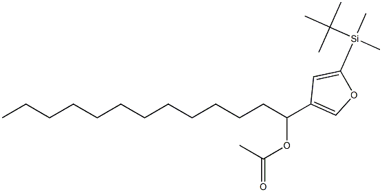 酢酸1-[5-(tert-ブチルジメチルシリル)-3-フリル]トリデシル 化学構造式