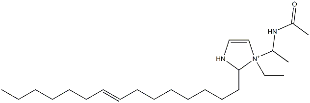 1-[1-(アセチルアミノ)エチル]-1-エチル-2-(8-ペンタデセニル)-4-イミダゾリン-1-イウム 化学構造式
