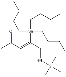 (2Z)-2-トリブチルスタンニル-N-(トリメチルシリル)-3-アセチル-2-プロペン-1-アミン 化学構造式