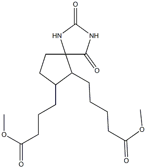 5-[2,4-Dioxo-7-[3-(methoxycarbonyl)propyl]-1,3-diazaspiro[4.4]nonan-6-yl]pentanoic acid methyl ester