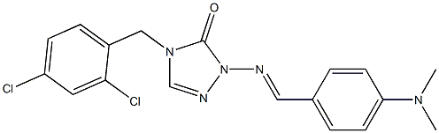1-(p-ジメチルアミノベンジリデン)アミノ-4-(2,4-ジクロロベンジル)-1H-1,2,4-トリアゾール-5(4H)-オン 化学構造式