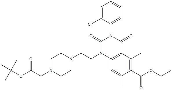 1,2,3,4-Tetrahydro-3-(2-chlorophenyl)-1-[2-(4-tert-butoxycarbonylmethyl-1-piperazinyl)ethyl]-5,7-dimethyl-2,4-dioxoquinazoline-6-carboxylic acid ethyl ester