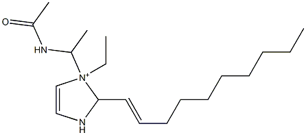 1-[1-(アセチルアミノ)エチル]-2-(1-デセニル)-1-エチル-4-イミダゾリン-1-イウム 化学構造式